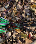 Carbon Crossbow Bolts 20 Inch Arrows Set, 12 Pack With 6 Broadheads on autumn leaves