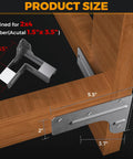 Your Shop Go To Galvanized Steel Workbench And Shelving Hardware Kit corner brackets on 2x4 lumber with measurements shown