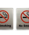 Two Pack No Smoking Sign 4x4 Acrylic Classic With Self Adhesive Rust Free For Cars Offices Restaurants Indoor Or Outdoor Use