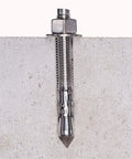 Beefy 1/2 Inch By 6 Inch Wedge Anchor Set, 5 Piece, Stainless Steel 304 Corrosion Resistant, installed in concrete