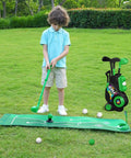 Toddler Golf Club Set For Little Legends Ages One To Four Featuring Retractable Mini Drivers Safe Chunky Plastic Balls Plus Portable Carry Bag Perfect Sweet Deal Playtime Gear For Boys Or Girls In Green, child practicing golf.