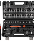 Bike Torque Wrench Set One Quarter Inch Drive With 72-Tooth Dual Direction Click Mechanism 1-25 Nm 50-piece kit in case