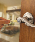Entry Door Handle With Lock And Key For Front Door And Bedroom Reversible Exterior Lever In Venetian Bronze Pick Resistant SmartKey Rekey Security With Microban Protection Secure Keyed Entry