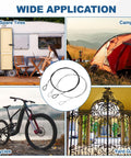 Wide application of 6 Pack Security Cable Lock Set With Double Loop Cables in RV, camping, bikes, and yard gates.
