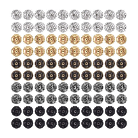 Snap Button Kit 100 Pieces 5mm Mini Metal Snap Fasteners For Doll Clothes Sewing Clothing Repair Skirts And Collars Easy Sew On Replacement And Durable DIY Fashion Craft Projects in multiple colors