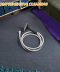 Replacement Steam Tube And Hose Assembly For Garment Steamer With Brush Head Nozzle And Buckle Style Fit on blue surface
