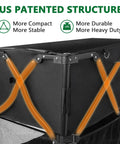 Double Decker Wagon With 600Lb Total Capacity And 400L Collapsible Utility Cart frame structure, emphasizing stability and durability