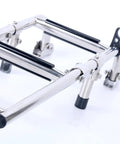 3 Step Stainless Steel Stern Mount Pontoon Boat Ladder With Rubber Grips folded view
