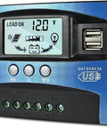 100A MPPT Solar Charge Controller For 12V And 24V Systems With Dual USB Ports, LCD Display And Timer On Off