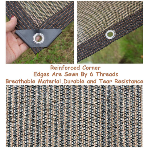 Fence Privacy Screen for Balcony and Patio Shade Cloth 3 Feet 3 Inches by 9 Feet 9 Inches, 80 Percent Shade, corner grommet detail