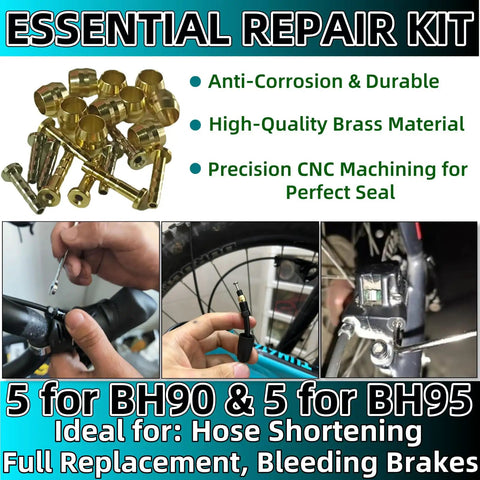 10 Pack Bicycle Hydraulic Disc Brake Olive and Barb Insert Kit for BH90 and BH95, DIY Friendly and Durable