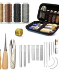 All In One Leather Repair Kit With Waxed Thread And Heavy Duty Tools For Car Seats, Sofas, And Carpets, Includes Sewing Awl, Needles, Case