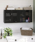 Black Bamboo Over The Toilet Wall Mounted Bathroom Storage Cabinet With Three-Position Adjustable Shelf Hanging Medicine Cabinet With Double Doors Space Saver Organizer For Bathroom Essentials