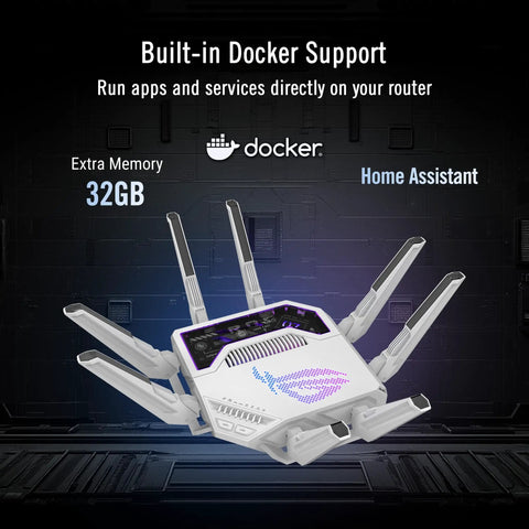 Tri Band WiFi 7 AI Gaming Router With 320 MHz Bandwidth And 4096 QAM Dual 10G Ports AI Game Boost Aura RGB AiMesh Support