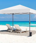 10x10 Pop Up Canopy No Fuss Easy Setup Tent For Backyard Parties And Outdoor Events With One Push To Lock Frame on beach