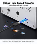 Four Bay USB C External Hard Drive Enclosure For 2.5 And 3.5 Inch SATA HDD Or SSD Drives Rugged Aluminum DAS Box with USB-C connection.