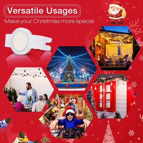 100 Pack C9 Magnetic Christmas Light Clips Heavy Duty Outdoor Clip Hooks For C9 Sockets Weatherproof Shatterproof shown in various holiday settings
