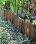 Garden Edging Kit With Rustic Picket Panels For Flower Beds And Landscape Borders Charred Wood Construction