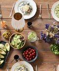 Cordless Table Lamp With Rechargeable Battery, LED Touch Lamp, on restaurant table setting with food and flowers