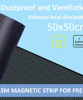 Easy Install 50Cm Square PVC Dust Filtration Mesh Cover For Computer Case And Fans With Magnetic Strip 1Mm Holes for Maximum Airflow