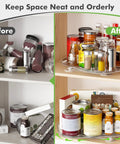 Before and after using 360 Degree Lazy Susan Refrigerator Organizer Spins Smooth With Non Slip Base Fits 14.17 by 10.24 Inch