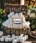 Six Inch Smores Station Sign Wooden Camper Decor For Indoor Shelf Table Tiered Tray Wall Cozy Rustic Camping Party