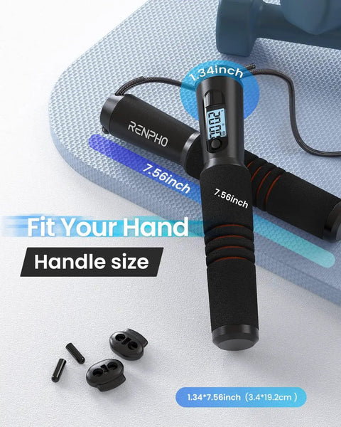 Smart Jump Rope With Counter For Quick Cardio Burn App Data Analysis Lightweight Skipping Rope with LCD display on handle