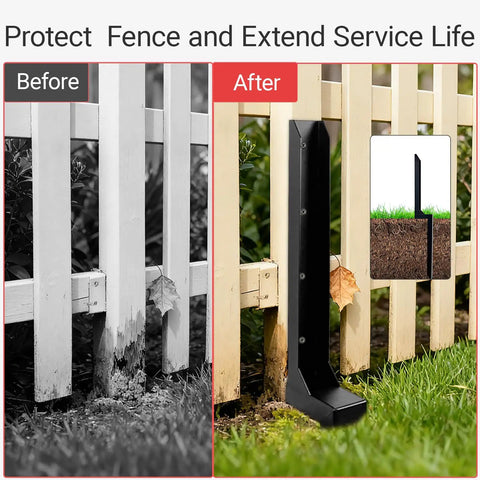 Beefy Heavy Duty Fence Post Repair Kit For 4x4 Posts One Piece Ground Spike Anchor Galvanized Steel And Rust Resistant To Fix Tilted Or Broken Wooden Posts 4 Pack For Easy Outdoor Fence Support