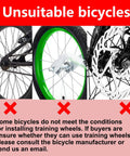 Unsuitable bicycles for Quiet Training Wheels Kit For 12 To 20 Inch Kids Bikes, image shows incompatible wheel designs.