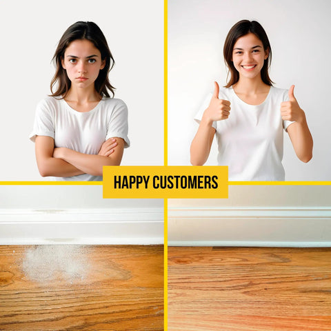 Before and after using Disposable Yellow Dust Catcher Bags For Drilling 30 Pack Self Adhesive Dust Collector Bags.