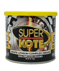 Front view of 1 lb can of white lithium complex grease, labeled Super Kote 2000, designed for high temperature heavy duty use.