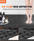 Interlocking Drainage Floor Tiles 55 Pack 12 by 12 Inches Non Slip Soft PVC Mats With 0.6 Inch Pin Support in wet room