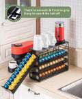 4 Tier Nespresso Pod Drawer Organizer For Vertuo Capsules Holds Up To 80 Pods Modern Countertop Coffee Pod Rack in kitchen setup