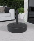 Beefy 22L Water Filled Patio Umbrella Base With Dual Locking Knobs Heavy Duty HDPE Stand shown in outdoor setting