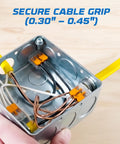 Beefy Zinc Alloy Half Inch Clamp Type Cable Connectors securing wires in metal conduit junction box with secure grip