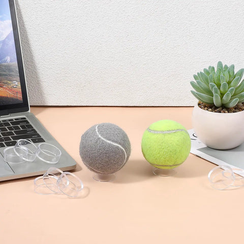 Set Of 15 Clear Ball Display Stands For Baseballs Softballs Golf Balls And Tennis Balls Round Sphere Holders with two tennis balls