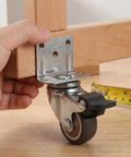 Installing 4 Pack 1.5 Inch Side Mount Casters For Bed And Stroller Heavy Duty TPR Wheels With Locking Brakes on wooden furniture
