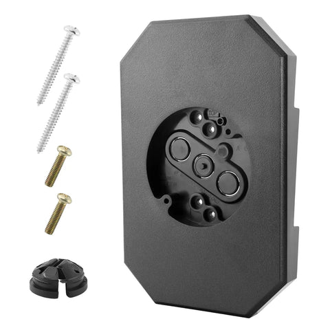 Hassle Free Install Vinyl Siding Light Mount Block With Built In Electrical Box Outdoor Side Mount Kit For One Half Inch Lap Double And Four Inch Siding Black, with screws