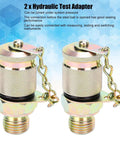 2 x Hydraulic Test Adapter with M14 M16 steel body and chain for pressurized system testing