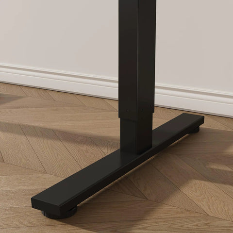Close-up of Heavy Load Electric Standing Desk Built Different For The Daily Grind, Super Silent Motor Lift Tech leg and base.