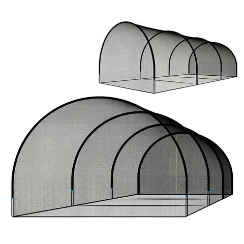 30 Ft Portable Baseball And Softball Batting Cage For Backyard Setup Collapsible Net With Fiberglass Poles Durable Polyester Netting Semi Open Design