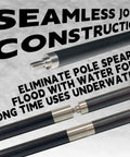 Rugged Seven Foot Aircraft Grade Aluminum Hawaiian Sling Pole Spear With Three Prong Stainless Tip showcasing seamless joint construction.
