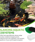 Pond with koi fish and rocks, featuring pond filter pads from All In One Pond Filter Maintenance Kit For Outdoor Ponds 600 To 900 Gallons.