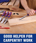 True Workhorse 10 Piece Bevel Edge Wood Chisel Set For Fine Cabinetry And Precision Carving featuring CRV steel blades in use on wood.