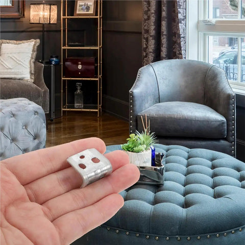 Top Shelf Couch Spring Clips And Sofa Fasteners Bundle Includes One Hundred Rubber Anchors And Sectional Connectors To Smooth Out Your Rattling Sofa And Kill Those Squeaks, silver spring clip held in hand.