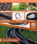 Heavy Duty Outdoor Extension Cord 6 Ft 12 Gauge With Lighted End ETL Listed 15A 1875W SJTW NEMA 5-15P to 5-15R Black