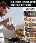 Chef using Refillable Stainless Steel Salt And Pepper Grinder Set Of 2 With Adjustable Coarse Mills Easy Clean Ceramic Grinders