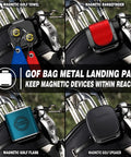 Magnetic Landing Pads For Golf Accessories Towel Rangefinder Flask And Speaker With Quick Access Mounts On Your Golf Bag