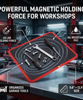 Heavy Duty Magnetic Tool Mat With PVC Coating Flexible 9.84 By 12.99 Inches Stays Put For Screwdrivers Wrenches Bolts And Small Parts In The Garage Or Shop Holds Tools Firmly Even On Tilted Surfaces.