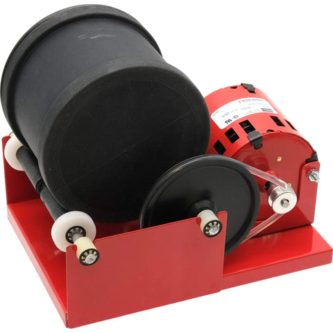 AR1 Rock Tumbler Kit With One Quart Rubber Barrel That Holds Three Pounds Of Rocks 110V 60Hz Polisher on red base